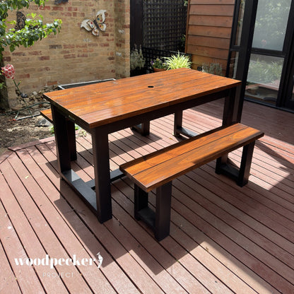 Upgrade your outdoor entertaining area with our Solid Outdoor Table Set, designed for lasting beauty