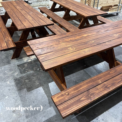 Sturdy wooden picnic table perfect for outdoor gatherings