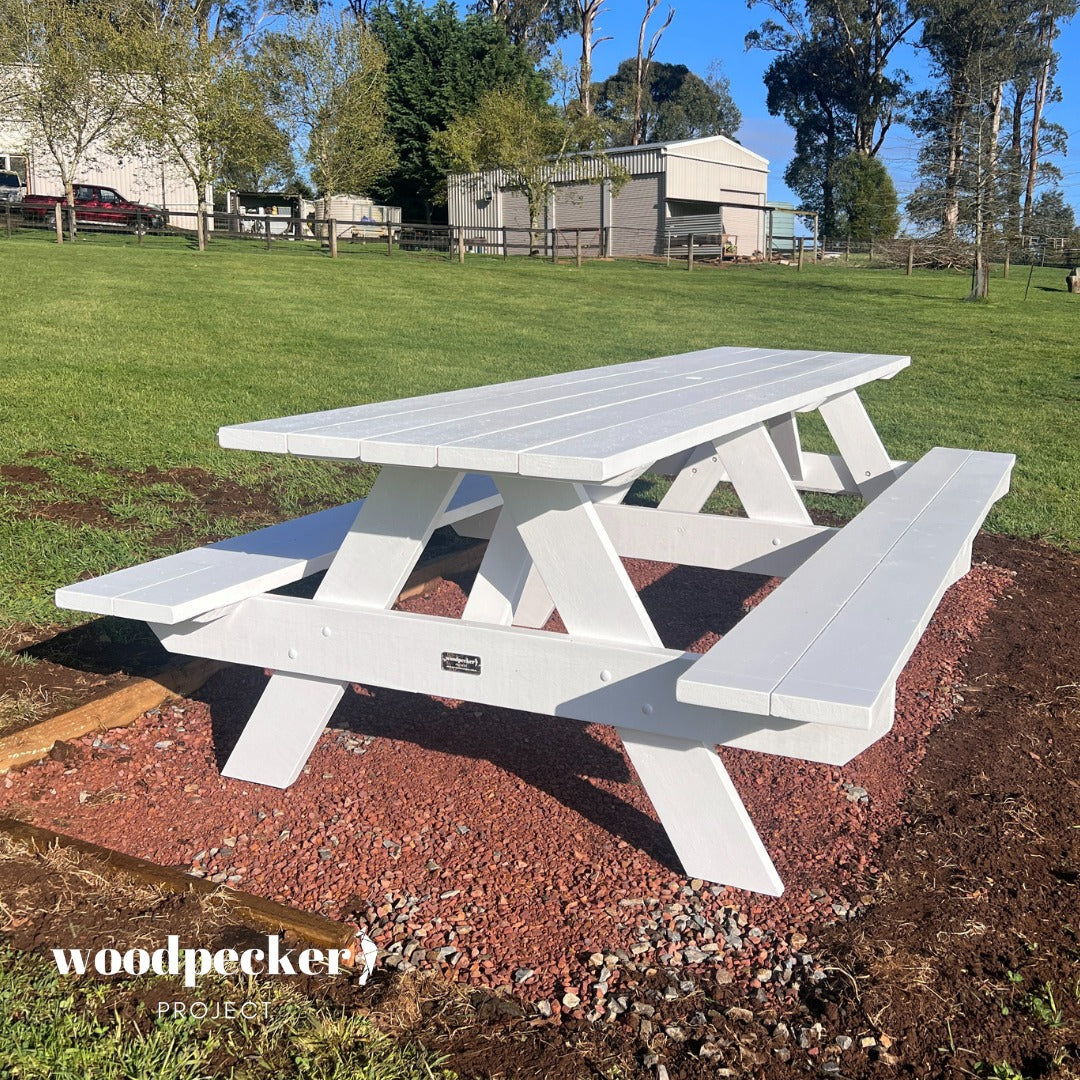 Premium pine and hardwood picnic table set for memorable outdoor celebrations.