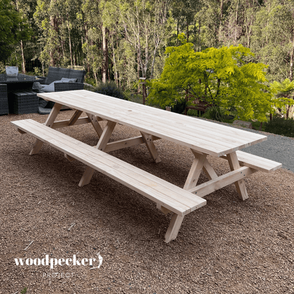 Industrial picnic tables for outdoor cafes