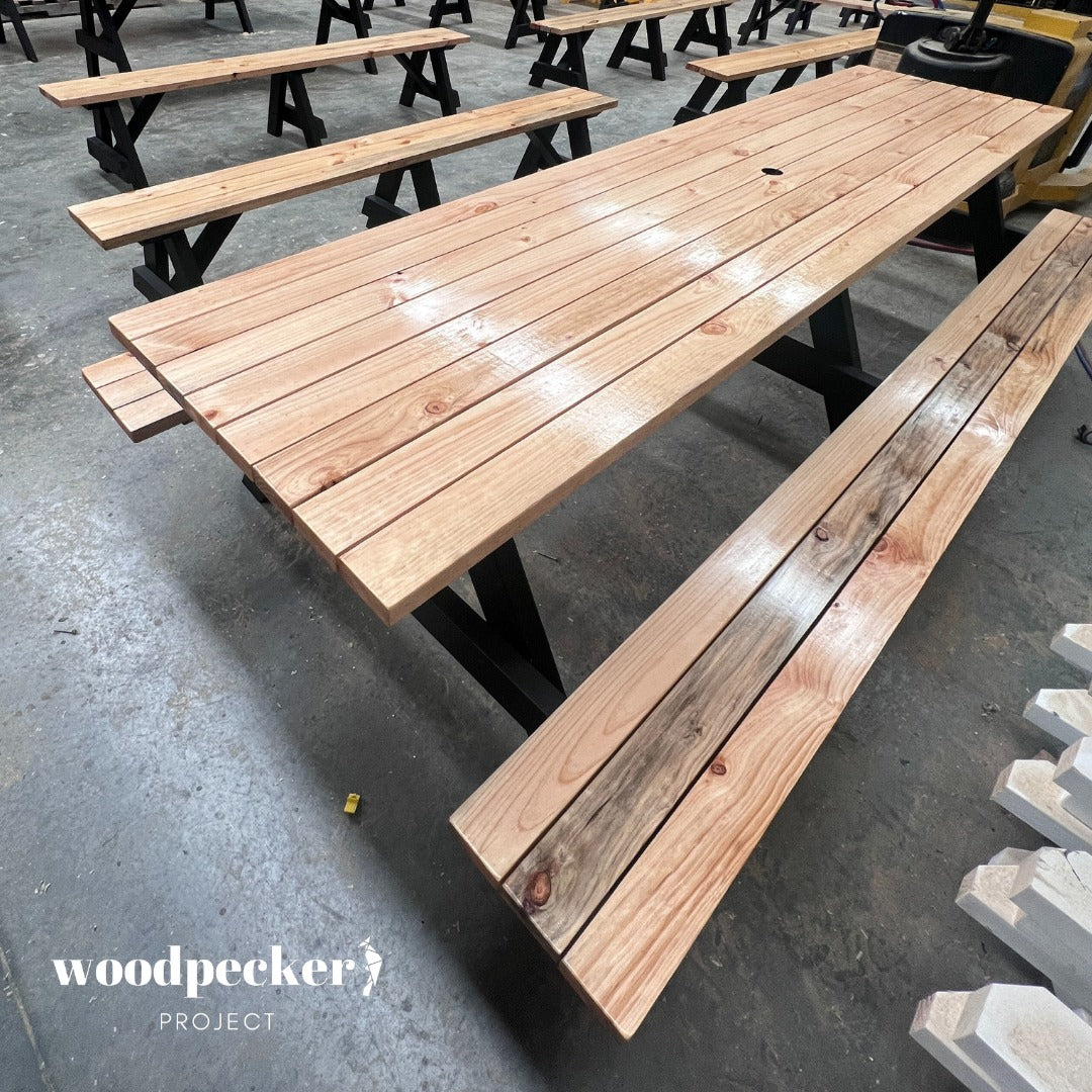 Child-safe picnic tables for school cafeterias
