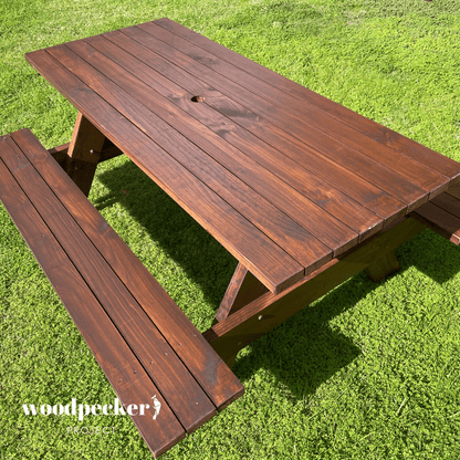 Picnic tables with detachable benches for flexibility