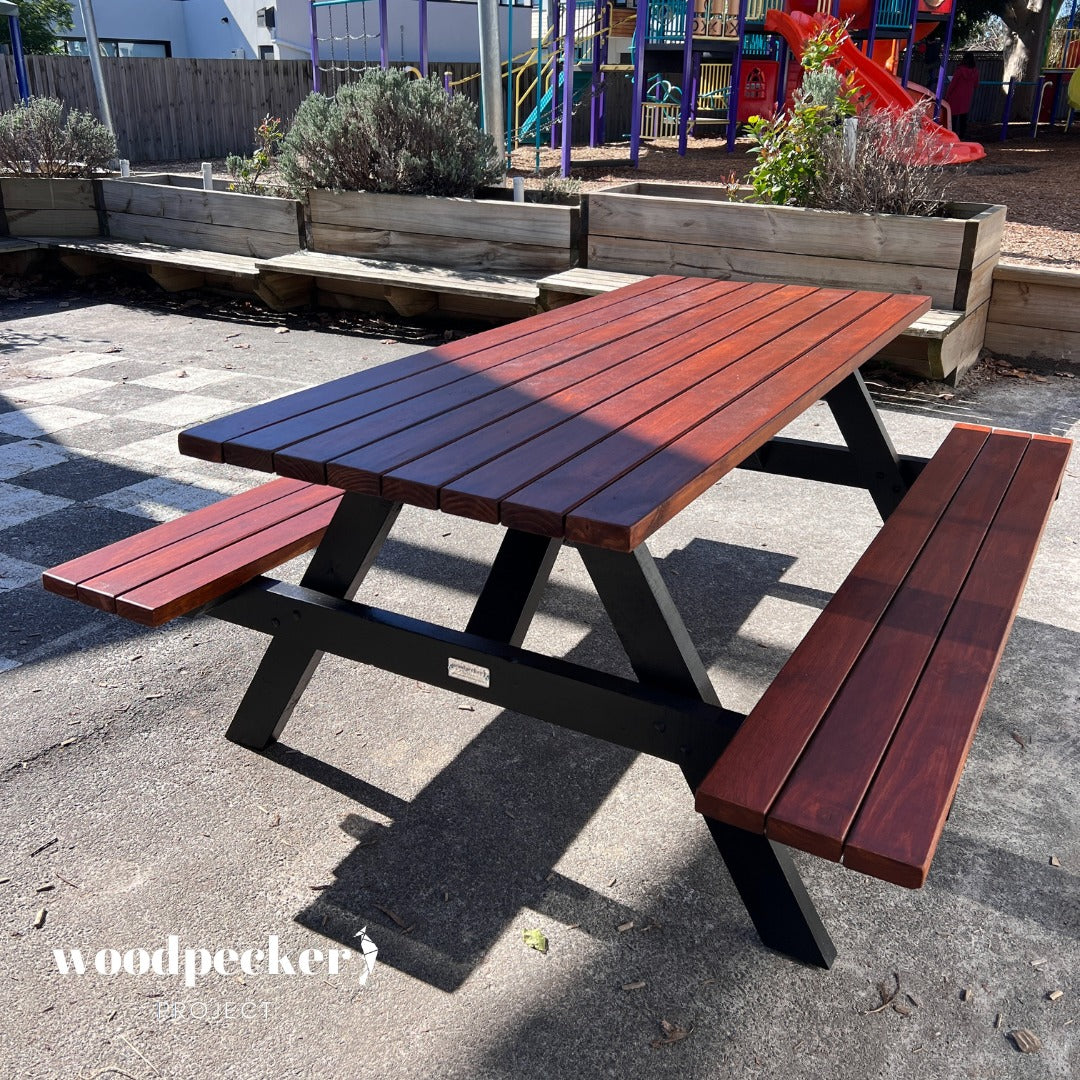 Weather-resistant picnic tables for middle schools