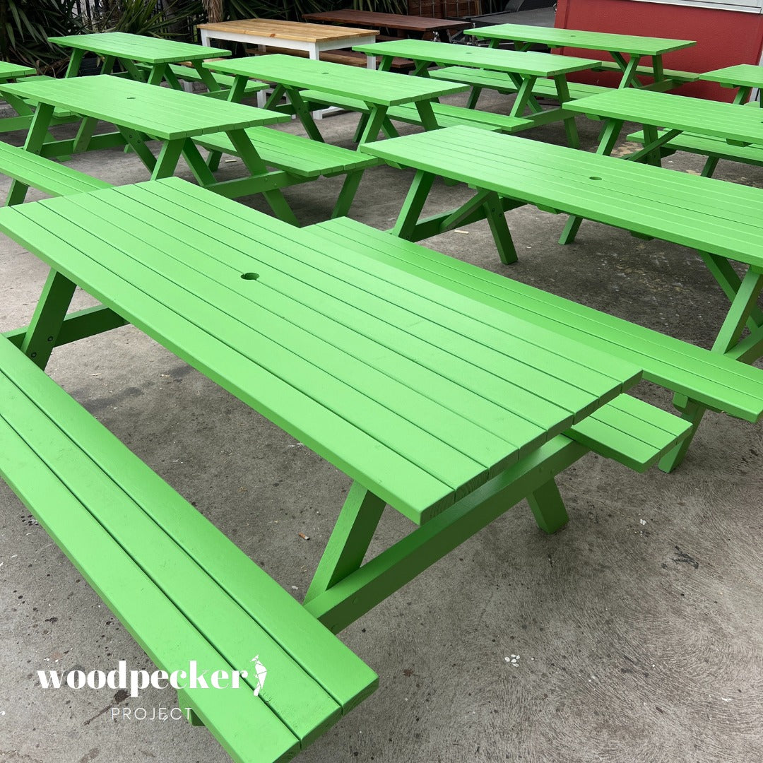 Business park landscape: picnic tables for outdoor relaxation