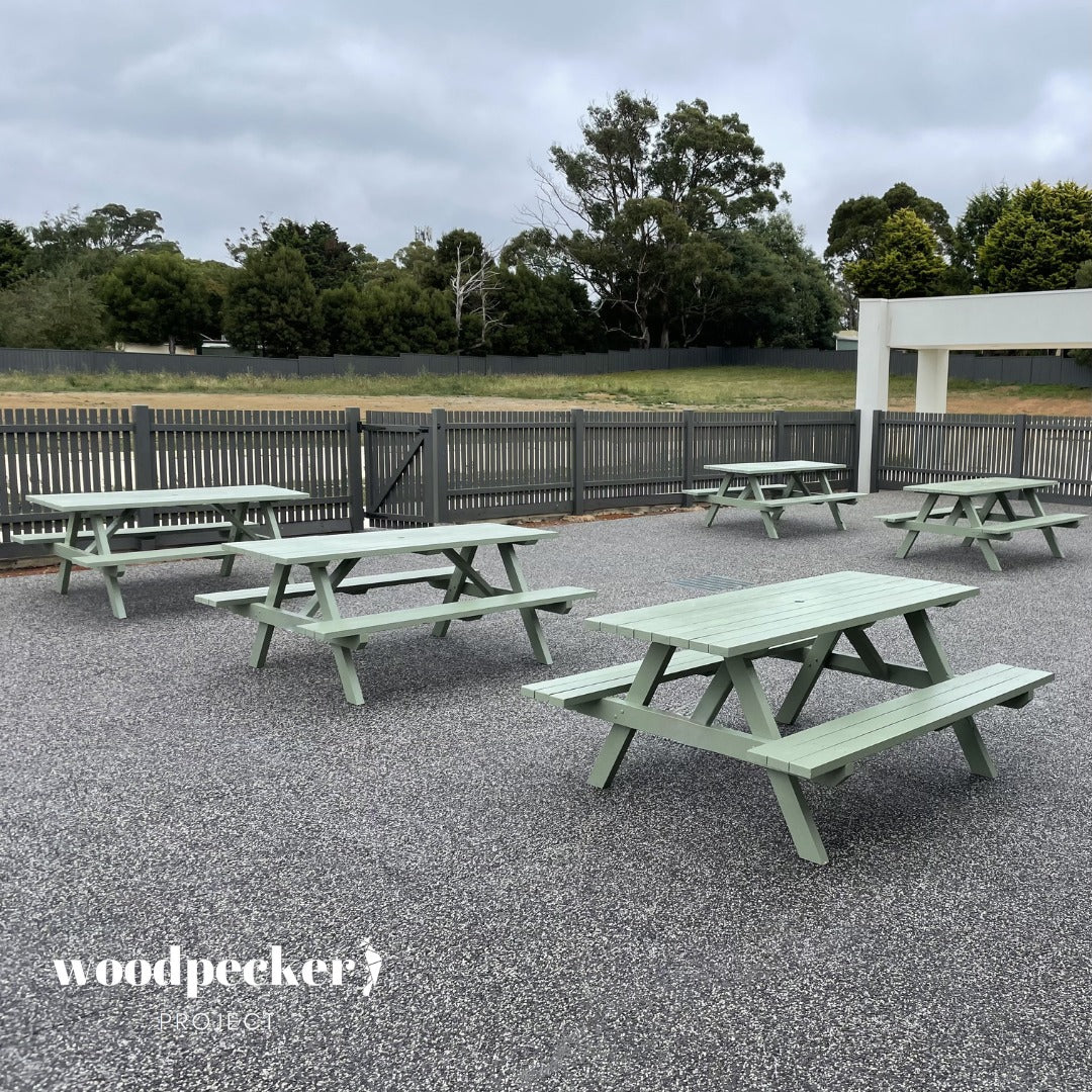 Council-installed picnic tables for public enjoyment