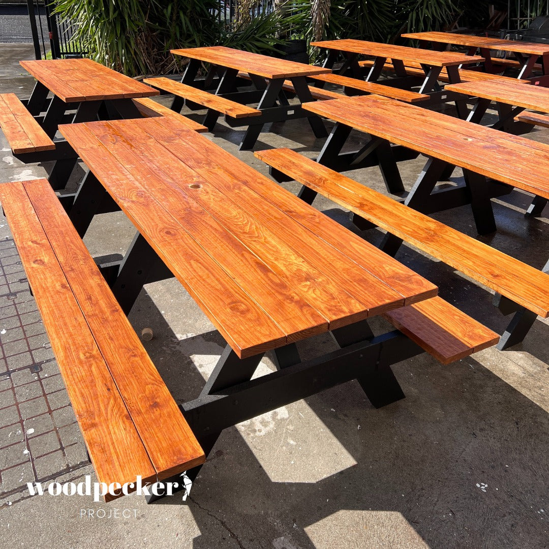 Traditional outdoor dining table for picnics