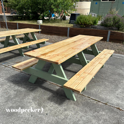 Durable wooden picnic tables for outdoor seating