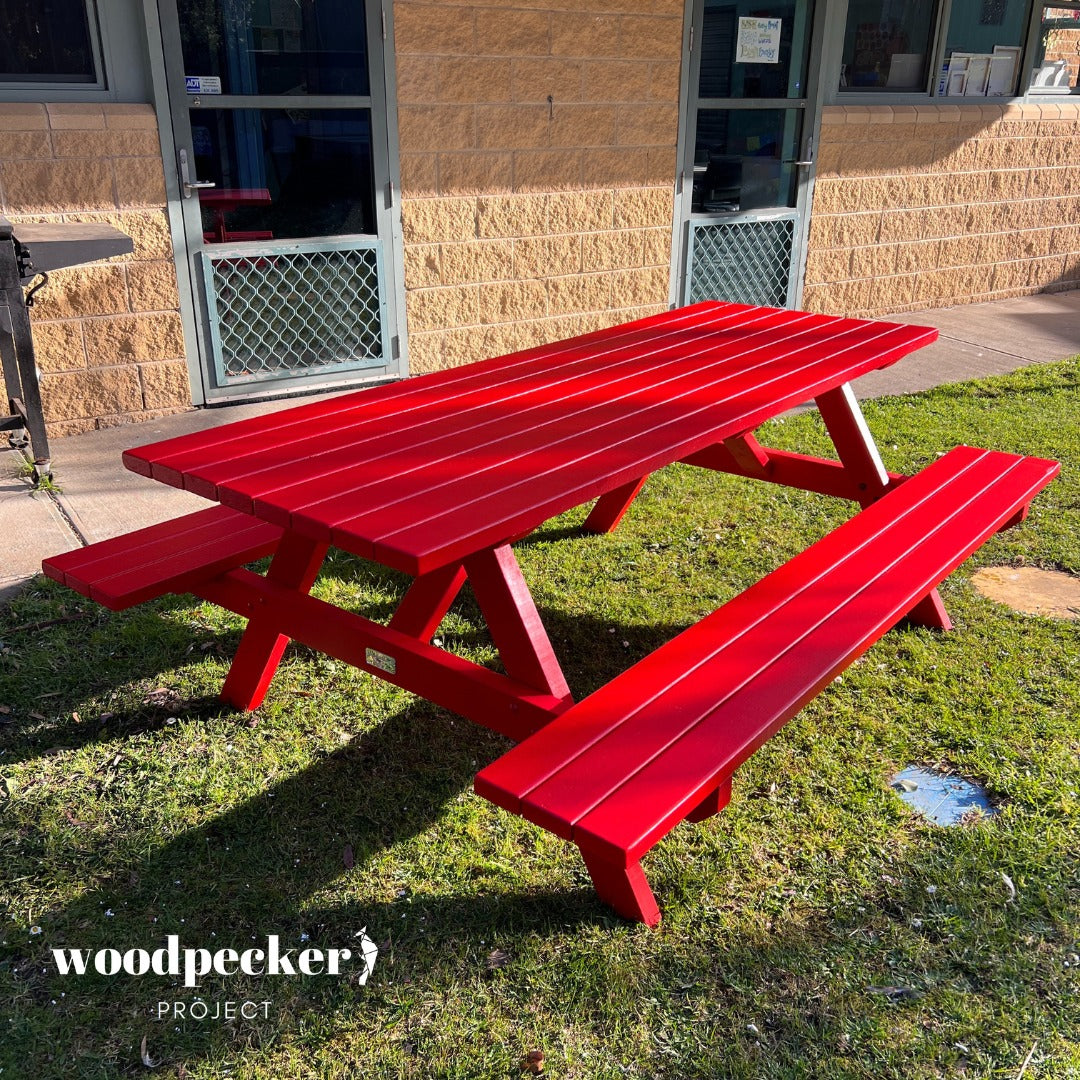 Commercial picnic tables providing outdoor dining solutions for businesses