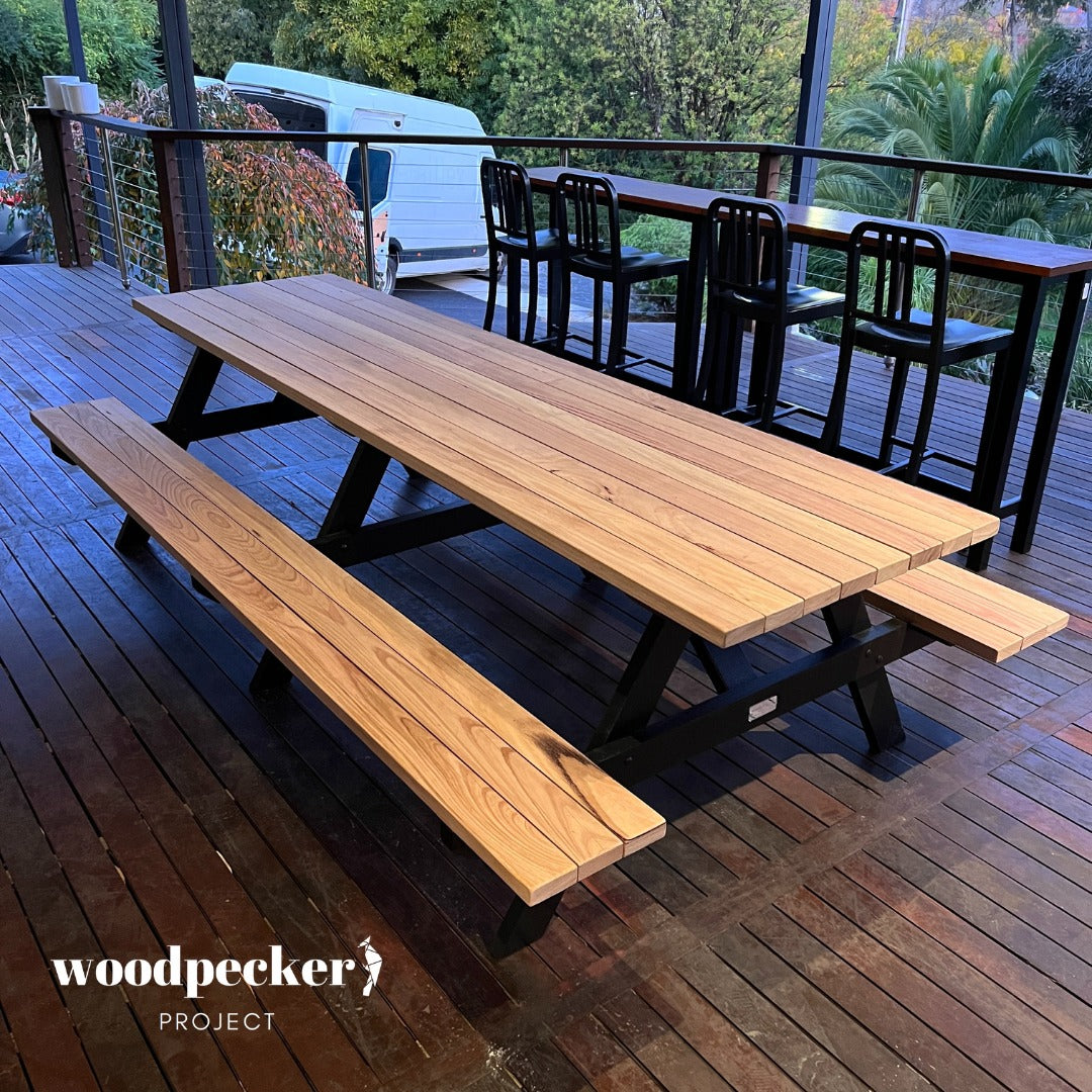 Sturdy outdoor dining table for gatherings