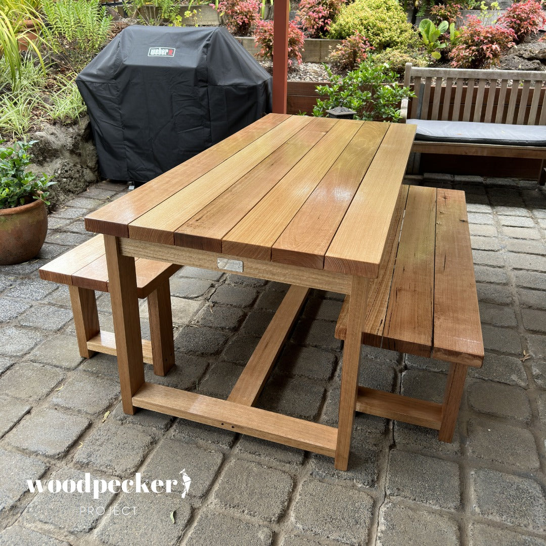 Enhance your outdoor lifestyle with this premium solid hardwood table, expertly constructed to withstand the rigors of nature while exuding warmth and sophistication.