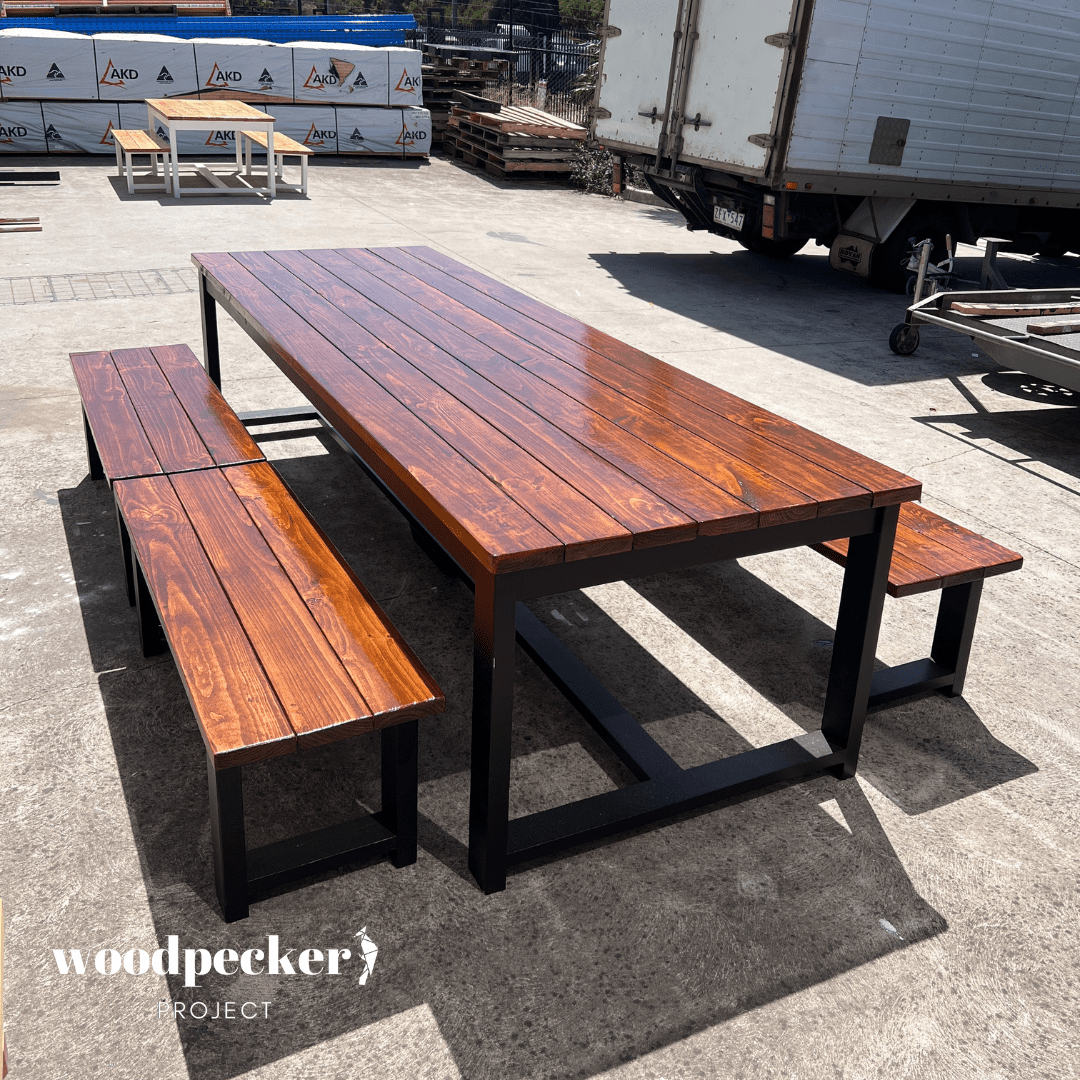 Make outdoor dining enjoyable with our sturdy and comfortable picnic tables